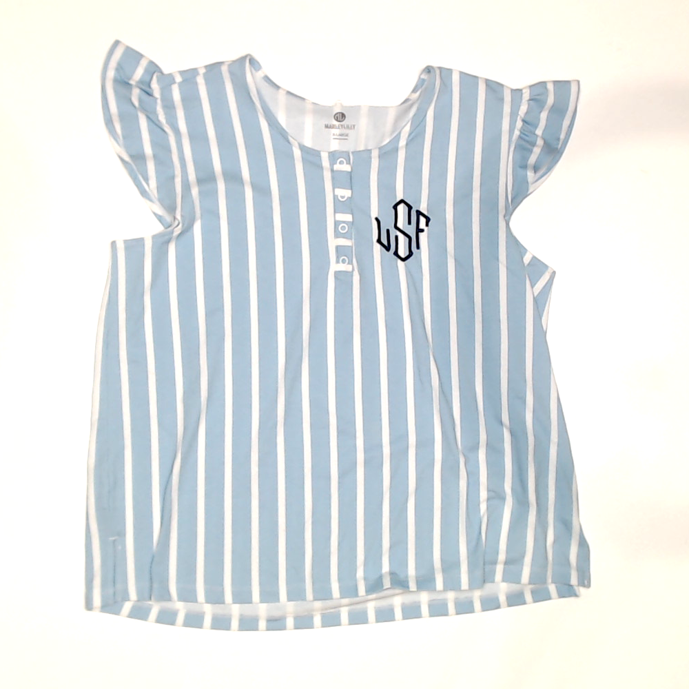 BLOOPER CLOTHING: Monogrammed Ruffle Top
