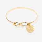 Monogrammed Bow Bangle | Gold
