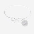 Monogrammed bow bangle in silver