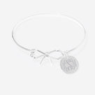 Monogrammed Bow Bangle | Silver