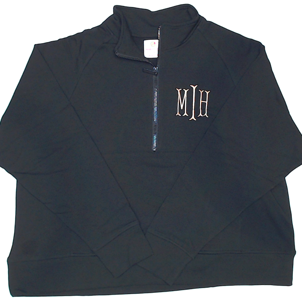 BLOOPER CLOTHING: Monogrammed Quarter Zip Pullover