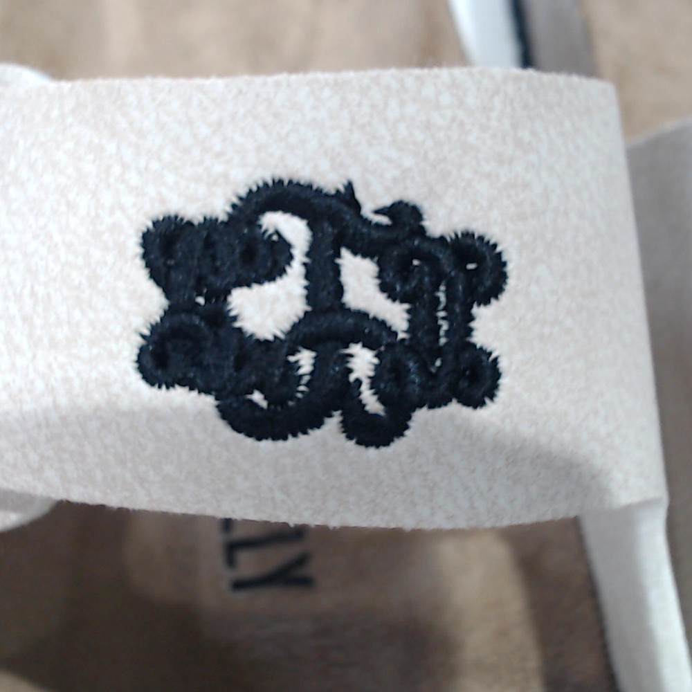 BLOOPER SHOES: Monogrammed Double Strap Sandals