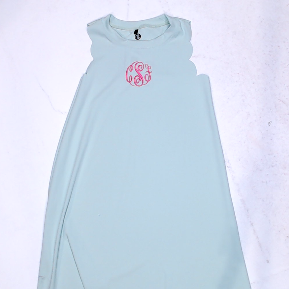 BLOOPER KIDS: Monogrammed Girls Scallop Dress