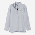 Chi Omega Pullover Sweatshirt in Heathered Gray | Sorority Quarter Zip