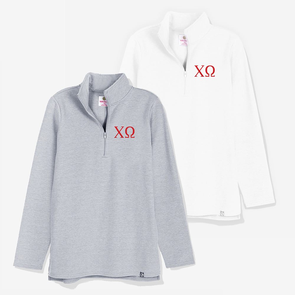 Chi Omega Pullover Sweatshirts | Sorority Quarter Zip