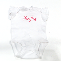 BLOOPER KIDS: Monogrammed Flutter Sleeve Bodysuit
