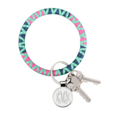 monogrammed corded key ring