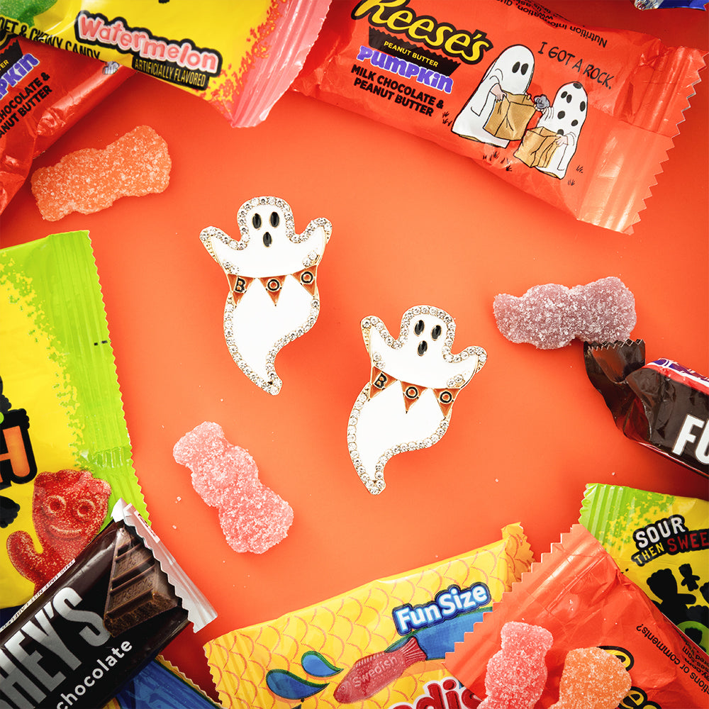 ghost earrings with candy