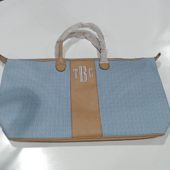 BLOOPER BAG: Monogrammed Seersucker Weekender