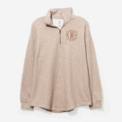 Monogrammed Heathered Fleece Pullover | Tan