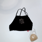 BLOOPER SWIM: Monogrammed High Neck Bikini Top