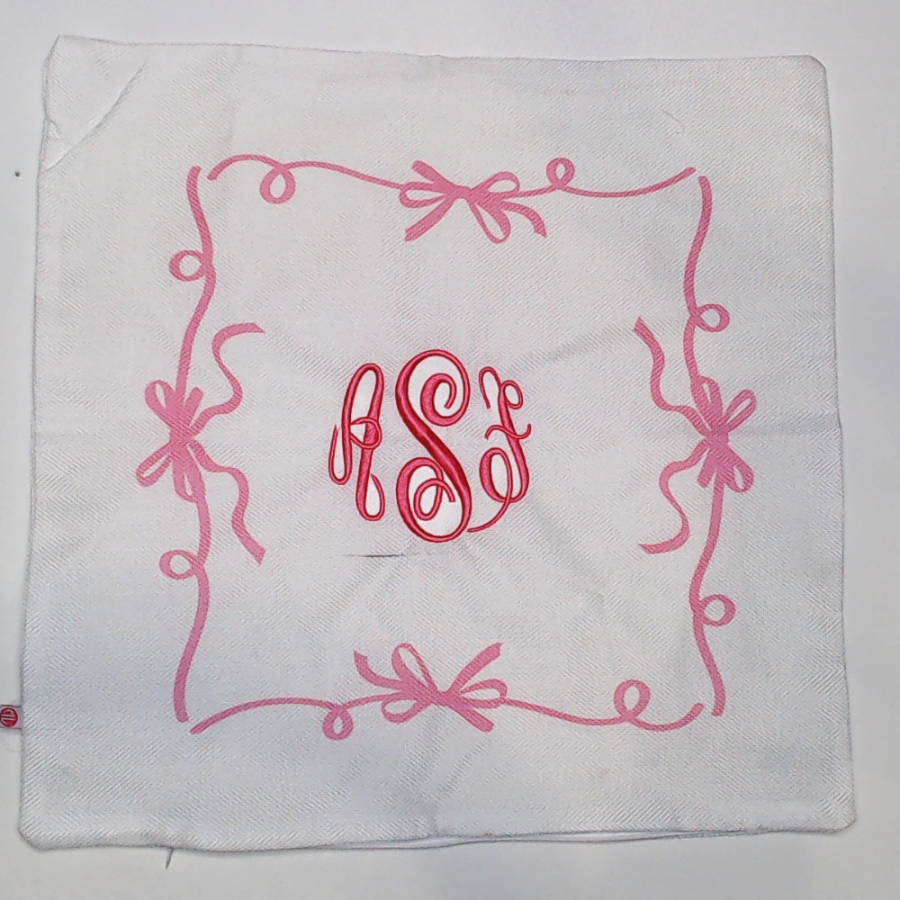 BLOOPER ACCESSORY: Monogrammed Bow Pillow Sham