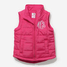 Monogrammed Kids Puffer Vest | Hot Pink