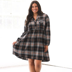autumn twilight plaid monogrammed dress plus size