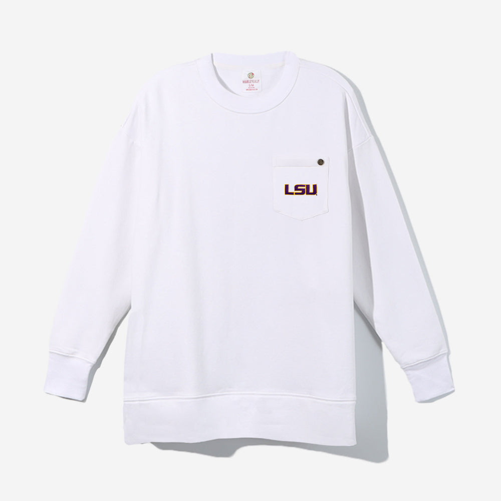 LSU Tigers Crewneck Sweatshirt in White