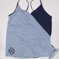 BLOOPER SWIM: Monogrammed Ruched Tankini