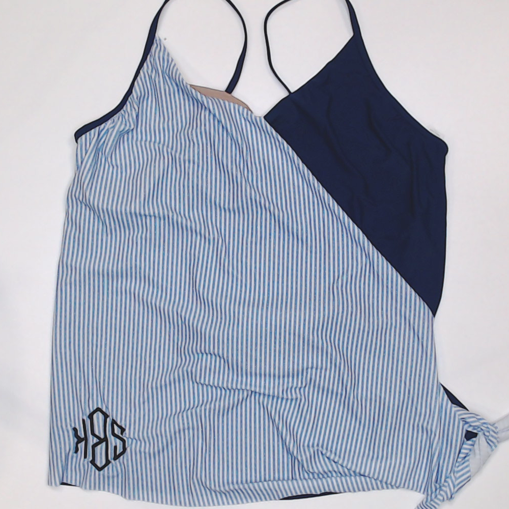 BLOOPER SWIM: Monogrammed Ruched Tankini