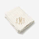 Personalized Plush Blanket | Neutral Herringbone