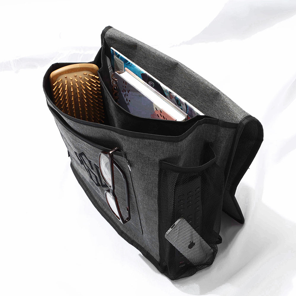 Monogrammed Bedside Caddy | Heathered Gray