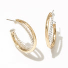 Cable Hoop Earrings | Silver & Gold