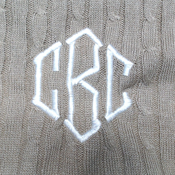 BLOOPER ACCESSORY: Monogrammed Cable Knit Scarf