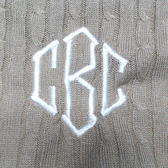 BLOOPER ACCESSORY: Monogrammed Cable Knit Scarf