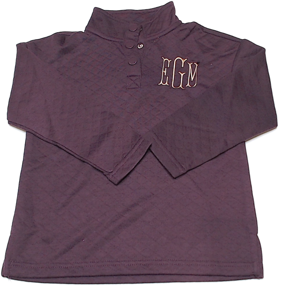 BLOOPER KIDS: Monogrammed Kids Quilted Pullover
