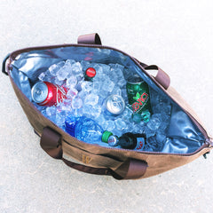 inside of wofford waxed canvas cooler