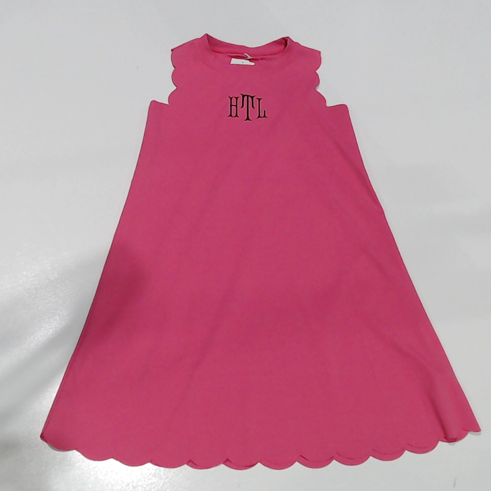 BLOOPER KIDS: Monogrammed Girls Scallop Dress