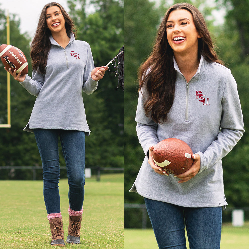 gray heathered florida state pullover sweatshirt