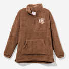 Monogrammed Sherpa Pullover | Brown