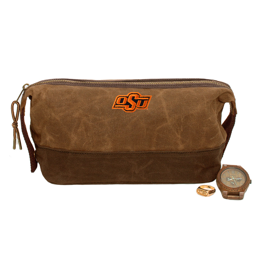 Oklahoma State Cowboys Waxed Canvas Dopp Kit