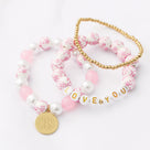 Monogrammed Girls Love You Bracelets | Pink