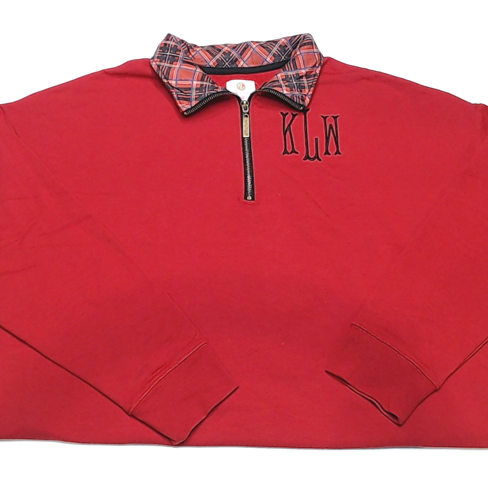 BLOOPER CLOTHING: Monogrammed Quarter Zip Sweatshirt