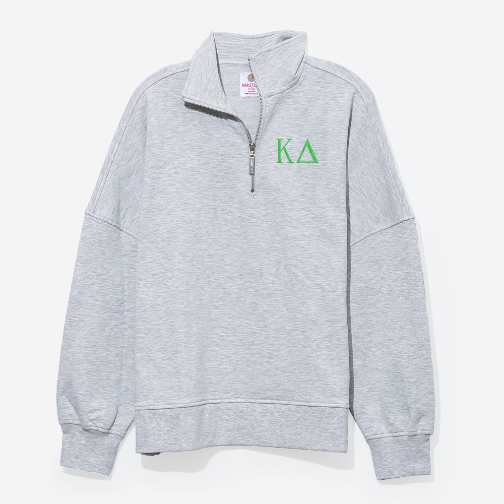 Kappa Delta Oversized Quarter Zip | Heathered Gray