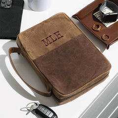 waxed canvas bible carrier with accessories