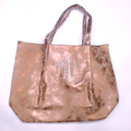 BLOOPER BAG: Monogrammed Distressed Metallic Tote Bag