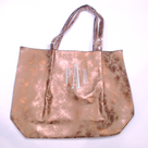 BLOOPER BAG: Monogrammed Distressed Metallic Tote Bag