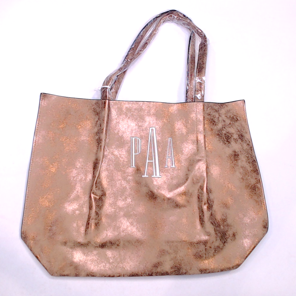 BLOOPER BAG: Monogrammed Distressed Metallic Tote Bag