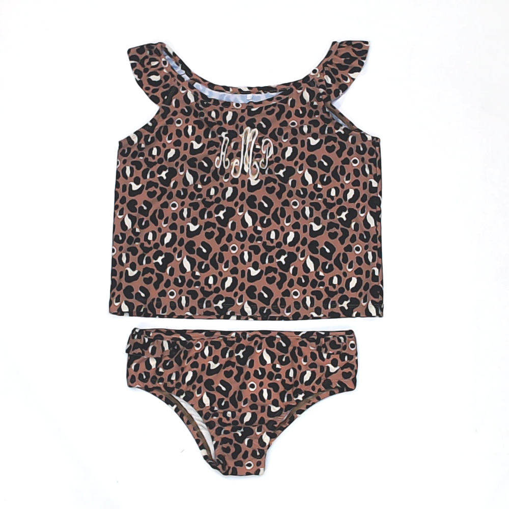 BLOOPER KIDS: Monogrammed Kids Ruffle Tankini