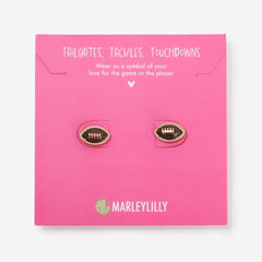 Football Earrings in Brown