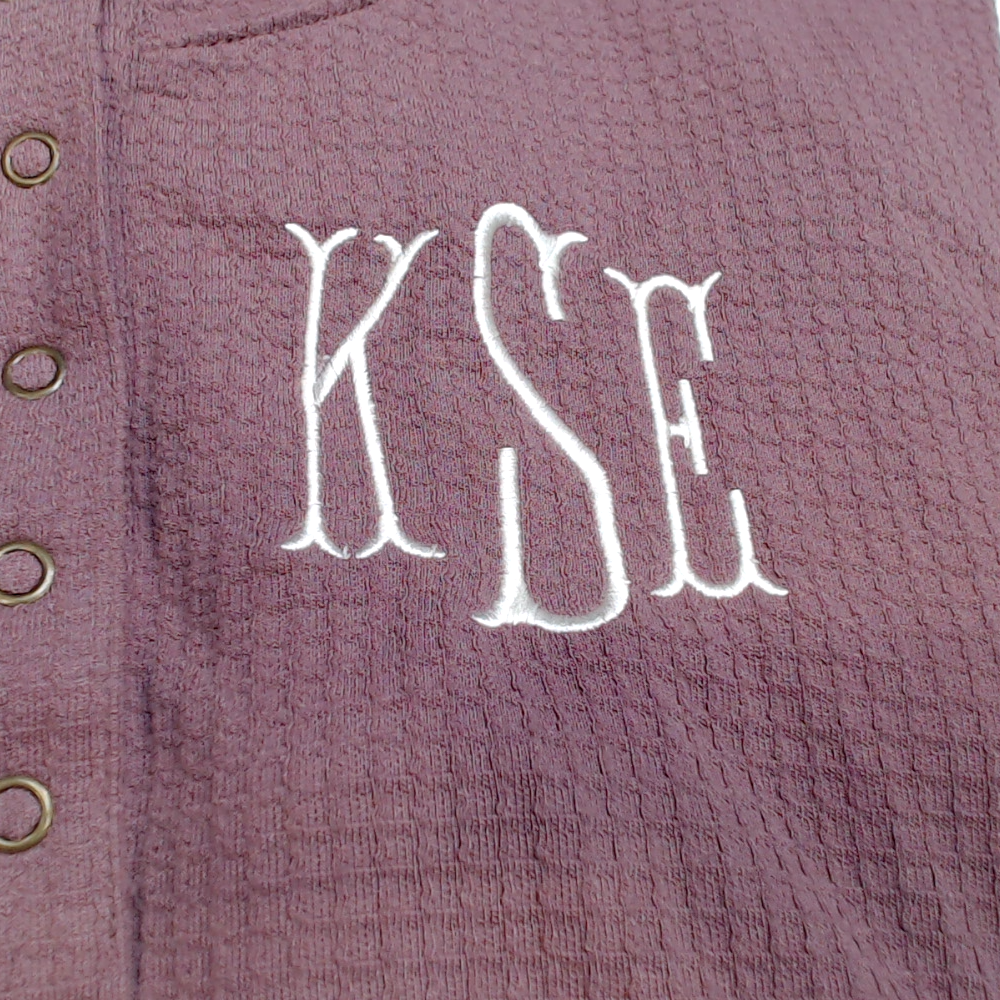 BLOOPER CLOTHING: Monogrammed Waffle Henley Tunic