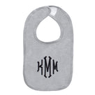 Monogrammed Baby Bib | Heathered Gray