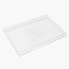 Monogrammed Scallop Acrylic Tray