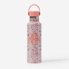 Monogrammed Kids Water Bottle | Coral Floral