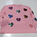 BLOOPER CLOTHING: Monogrammed Sequin Hearts Sweatshirt