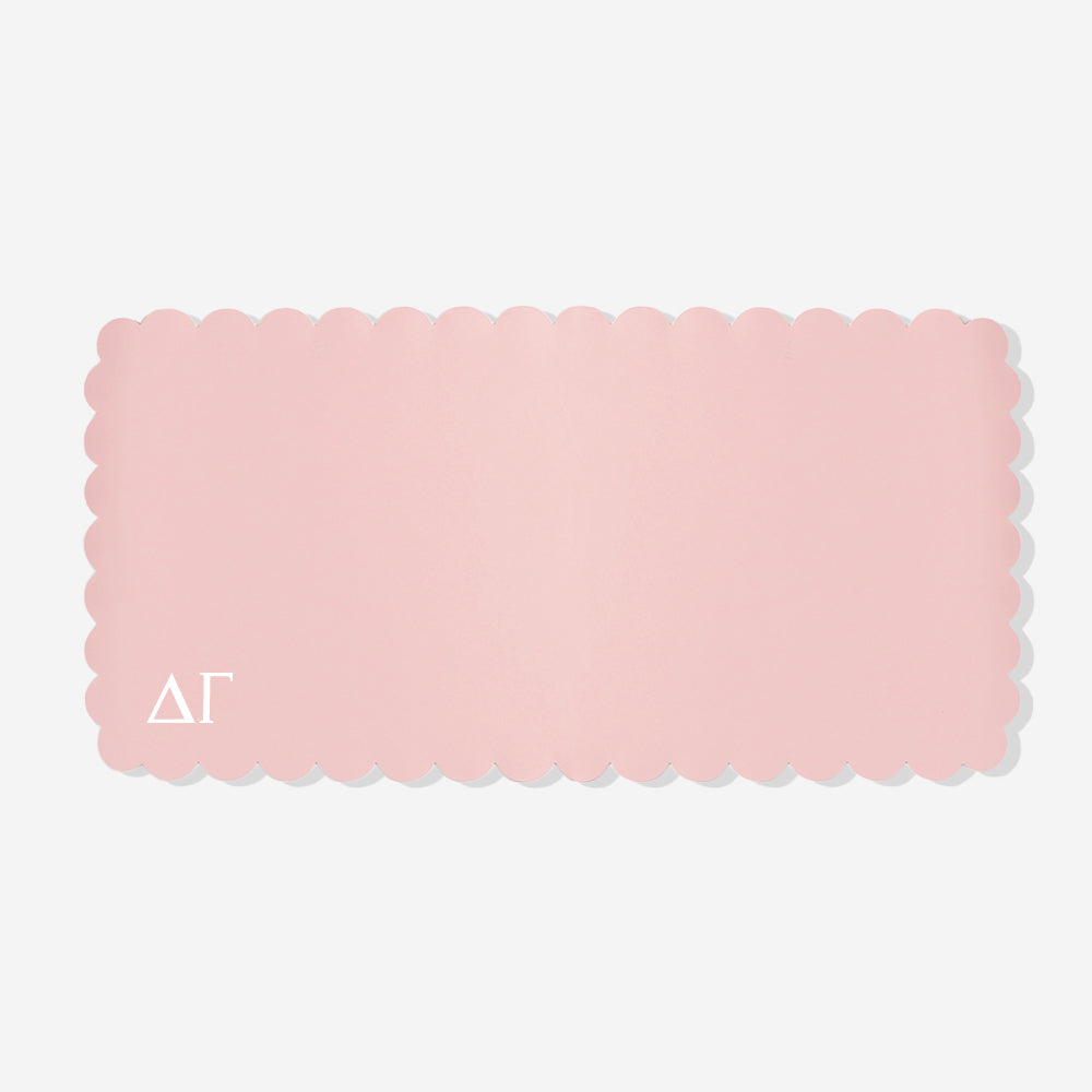 Delta Gamma Desk Mat in Blush | Faux Leather Sorority Desk Accessory