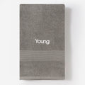monogrammed bath towel in grey with name new