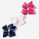 Girls Hair Bow Set | White/Pink/Navy