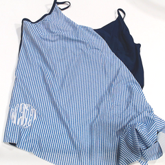 BLOOPER SWIM: Monogrammed Ruched Tankini